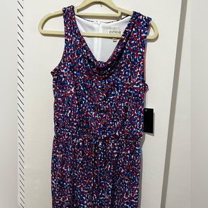 EnFocus Jumpsuit Cowlneck red and blue size 8